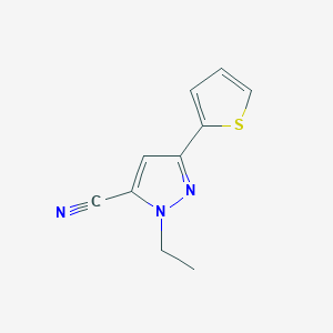 molecular formula C10H9N3S B1483471 1-ethyl-3-(thiophen-2-yl)-1H-pyrazole-5-carbonitrile CAS No. 2098039-03-1