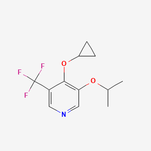 molecular formula C12H14F3NO2 B14834725 4-Cyclopropoxy-3-isopropoxy-5-(trifluoromethyl)pyridine 