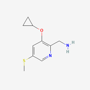 (3-Cyclopropoxy-5-(methylthio)pyridin-2-YL)methanamine