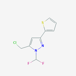 molecular formula C9H7ClF2N2S B1483473 5-(chloromethyl)-1-(difluoromethyl)-3-(thiophen-2-yl)-1H-pyrazole CAS No. 2091620-82-3