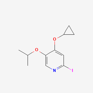 molecular formula C11H14INO2 B14834732 4-Cyclopropoxy-2-iodo-5-isopropoxypyridine 