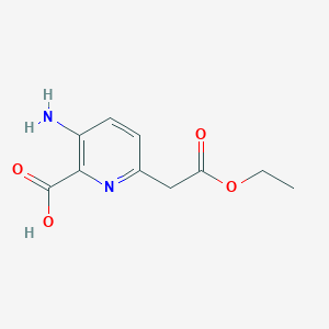 molecular formula C10H12N2O4 B14834739 3-Amino-6-(2-ethoxy-2-oxoethyl)pyridine-2-carboxylic acid CAS No. 1393532-35-8