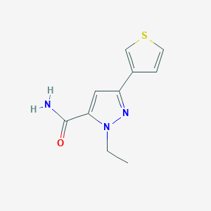 molecular formula C10H11N3OS B1483475 1-ethyl-3-(thiophen-3-yl)-1H-pyrazole-5-carboxamide CAS No. 2098041-18-8