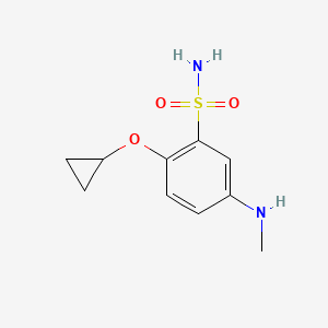 molecular formula C10H14N2O3S B14834758 2-Cyclopropoxy-5-(methylamino)benzenesulfonamide 