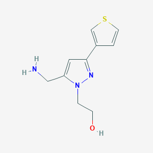 molecular formula C10H13N3OS B1483480 2-(5-(aminomethyl)-3-(thiophen-3-yl)-1H-pyrazol-1-yl)ethan-1-ol CAS No. 2098041-43-9