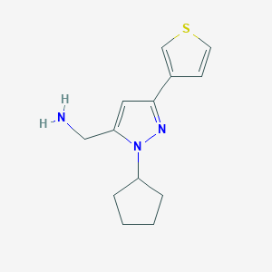 (1-cyclopentyl-3-(thiophen-3-yl)-1H-pyrazol-5-yl)methanamine