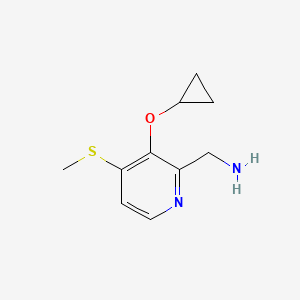 molecular formula C10H14N2OS B14834825 (3-Cyclopropoxy-4-(methylthio)pyridin-2-YL)methanamine 