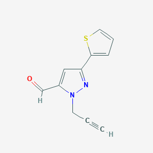 molecular formula C11H8N2OS B1483483 1-(prop-2-yn-1-yl)-3-(thiophen-2-yl)-1H-pyrazole-5-carbaldehyde CAS No. 2092061-14-6