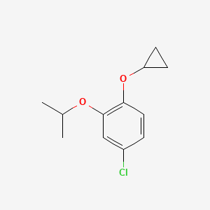 molecular formula C12H15ClO2 B14834835 4-Chloro-1-cyclopropoxy-2-isopropoxybenzene 