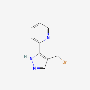 molecular formula C9H8BrN3 B1483486 2-(4-(bromomethyl)-1H-pyrazol-3-yl)pyridine CAS No. 2091213-29-3