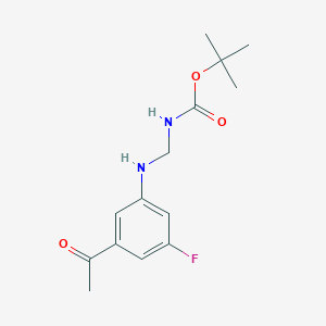 molecular formula C14H19FN2O3 B14834860 Tert-butyl [(3-acetyl-5-fluorophenyl)amino]methylcarbamate 