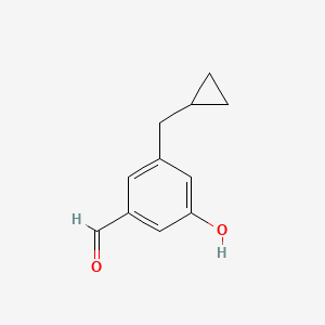 molecular formula C11H12O2 B14834868 3-(Cyclopropylmethyl)-5-hydroxybenzaldehyde 