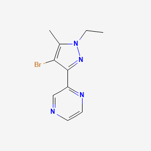 molecular formula C10H11BrN4 B1483488 2-(4-溴-1-乙基-5-甲基-1H-吡唑-3-基)吡嗪 CAS No. 2091576-87-1