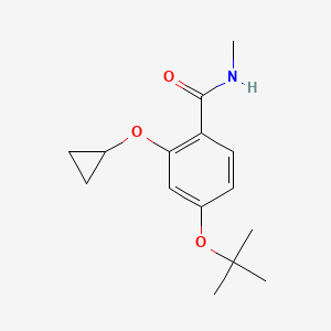 molecular formula C15H21NO3 B14834920 4-Tert-butoxy-2-cyclopropoxy-N-methylbenzamide 