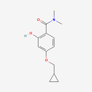 molecular formula C13H17NO3 B14834924 4-(Cyclopropylmethoxy)-2-hydroxy-N,N-dimethylbenzamide 