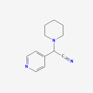 molecular formula C12H15N3 B14834927 2-(Piperidin-1-YL)-2-(pyridin-4-YL)acetonitrile 