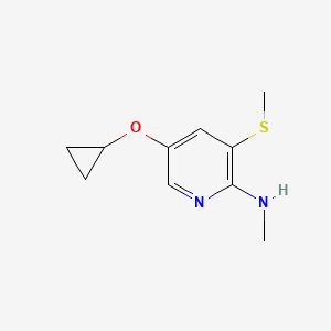 molecular formula C10H14N2OS B14834928 5-Cyclopropoxy-N-methyl-3-(methylthio)pyridin-2-amine 