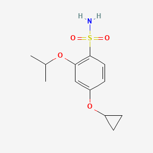 molecular formula C12H17NO4S B14834931 4-Cyclopropoxy-2-isopropoxybenzenesulfonamide 