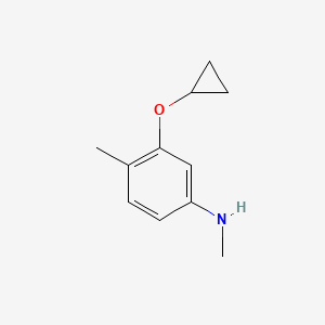 molecular formula C11H15NO B14834934 3-Cyclopropoxy-N,4-dimethylaniline 