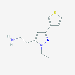 molecular formula C11H15N3S B1483495 2-(1-ethyl-3-(thiophen-3-yl)-1H-pyrazol-5-yl)ethan-1-amine CAS No. 2098041-74-6