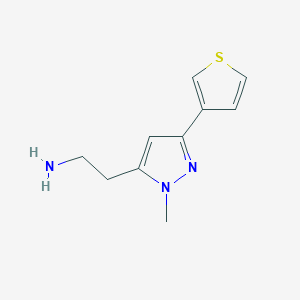 molecular formula C10H13N3S B1483497 2-(1-methyl-3-(thiophen-3-yl)-1H-pyrazol-5-yl)ethan-1-amine CAS No. 2090850-84-1