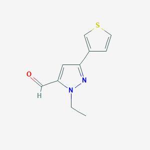 molecular formula C10H10N2OS B1483498 1-乙基-3-(噻吩-3-基)-1H-吡唑-5-甲醛 CAS No. 2090255-92-6