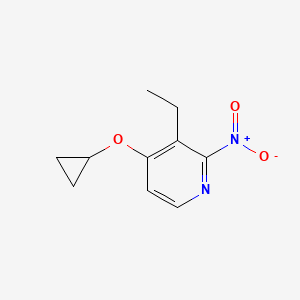 molecular formula C10H12N2O3 B14834996 4-Cyclopropoxy-3-ethyl-2-nitropyridine 