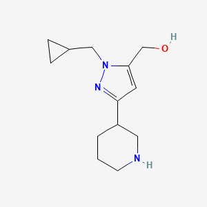 molecular formula C13H21N3O B1483503 (1-(cyclopropylmethyl)-3-(piperidin-3-yl)-1H-pyrazol-5-yl)methanol CAS No. 2098005-14-0
