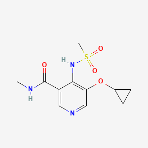 molecular formula C11H15N3O4S B14835030 5-Cyclopropoxy-N-methyl-4-(methylsulfonamido)nicotinamide 