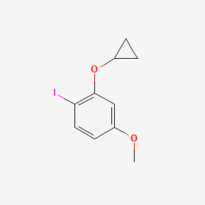 molecular formula C10H11IO2 B14835043 2-Cyclopropoxy-1-iodo-4-methoxybenzene 