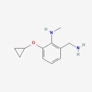 molecular formula C11H16N2O B14835057 2-(Aminomethyl)-6-cyclopropoxy-N-methylaniline 