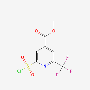 molecular formula C8H5ClF3NO4S B14835082 Methyl 2-(chlorosulfonyl)-6-(trifluoromethyl)isonicotinate 