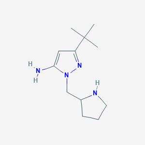 molecular formula C12H22N4 B1483511 3-(tert-butyl)-1-(pyrrolidin-2-ylmethyl)-1H-pyrazol-5-amine CAS No. 2098023-32-4