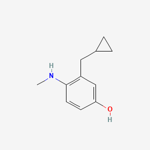 molecular formula C11H15NO B14835110 3-(Cyclopropylmethyl)-4-(methylamino)phenol 