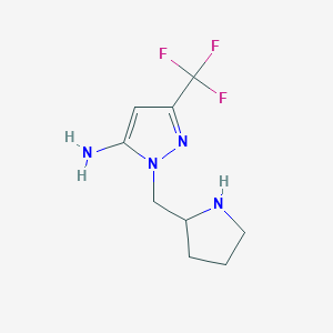 molecular formula C9H13F3N4 B1483512 1-(pyrrolidin-2-ylmethyl)-3-(trifluoromethyl)-1H-pyrazol-5-amine CAS No. 2098140-39-5