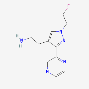 molecular formula C11H14FN5 B1483515 2-(1-(2-氟乙基)-3-(吡嗪-2-基)-1H-吡唑-4-基)乙胺 CAS No. 2098011-20-0