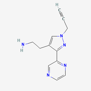 2-(1-(prop-2-yn-1-yl)-3-(pyrazin-2-yl)-1H-pyrazol-4-yl)ethan-1-amine