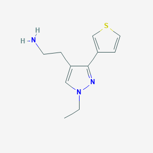 2-(1-ethyl-3-(thiophen-3-yl)-1H-pyrazol-4-yl)ethan-1-amine
