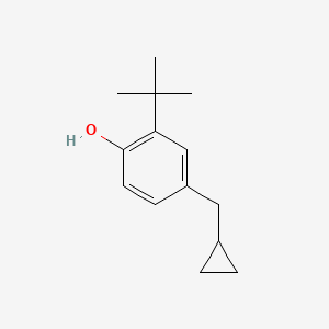 molecular formula C14H20O B14835215 2-Tert-butyl-4-(cyclopropylmethyl)phenol 