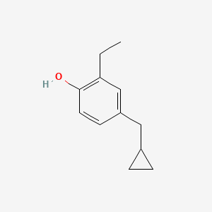 molecular formula C12H16O B14835219 4-(Cyclopropylmethyl)-2-ethylphenol 