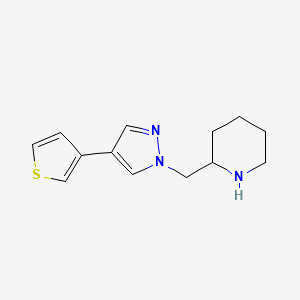 2-((4-(thiophen-3-yl)-1H-pyrazol-1-yl)methyl)piperidine
