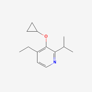 molecular formula C13H19NO B14835253 3-Cyclopropoxy-4-ethyl-2-isopropylpyridine 