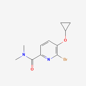 molecular formula C11H13BrN2O2 B14835255 6-Bromo-5-cyclopropoxy-N,N-dimethylpicolinamide 