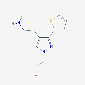 molecular formula C11H14FN3S B1483527 2-(1-(2-fluoroethyl)-3-(thiophen-2-yl)-1H-pyrazol-4-yl)ethan-1-amine CAS No. 2098087-21-7