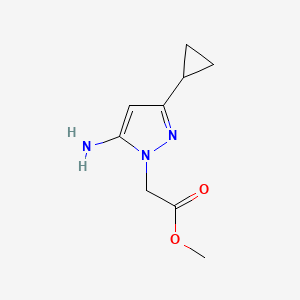 molecular formula C9H13N3O2 B1483529 methyl 2-(5-amino-3-cyclopropyl-1H-pyrazol-1-yl)acetate CAS No. 2097987-30-7