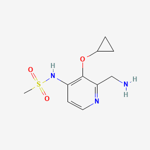 molecular formula C10H15N3O3S B14835331 N-(2-(Aminomethyl)-3-cyclopropoxypyridin-4-YL)methanesulfonamide 