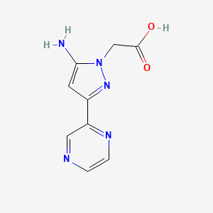 2-(5-amino-3-(pyrazin-2-yl)-1H-pyrazol-1-yl)acetic acid