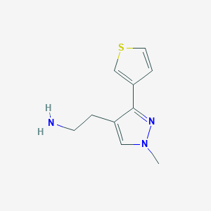 molecular formula C10H13N3S B1483537 2-(1-methyl-3-(thiophen-3-yl)-1H-pyrazol-4-yl)ethan-1-amine CAS No. 2091102-64-4