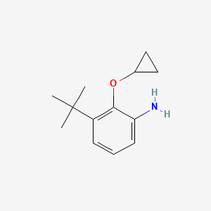 molecular formula C13H19NO B14835375 3-Tert-butyl-2-cyclopropoxyaniline 