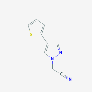 molecular formula C9H7N3S B1483540 2-(4-(thiophen-2-yl)-1H-pyrazol-1-yl)acetonitrile CAS No. 2097986-82-6